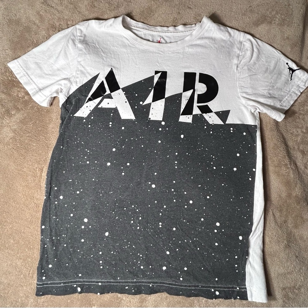 Jordan Air Graphic Youth Large T-Shirt White Gray Jumpman